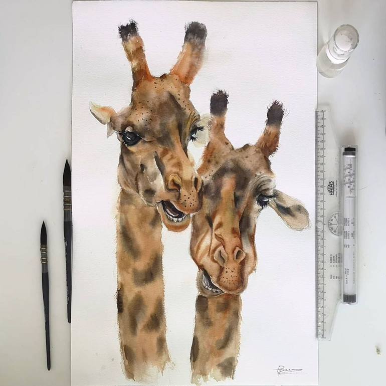 Original Impressionism Animal Painting by Olga Tchefranov