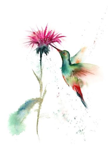 Hummingbird and Flower thumb