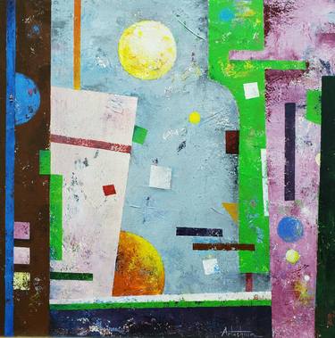 Original Abstract Geometric Paintings by Artushroom A