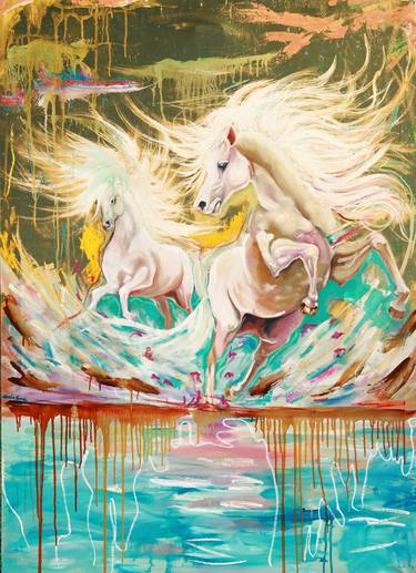 Original Abstract Horse Paintings by Kate Nowak