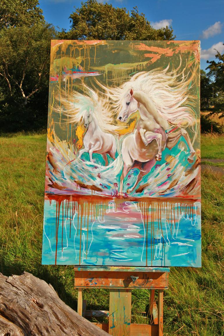 Original Abstract Horse Painting by Kate Nowak