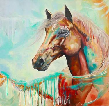 Original Abstract Horse Paintings by Kate Nowak
