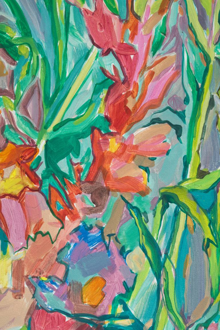 Original Impressionism Floral Painting by Yurii Dovhaliuk