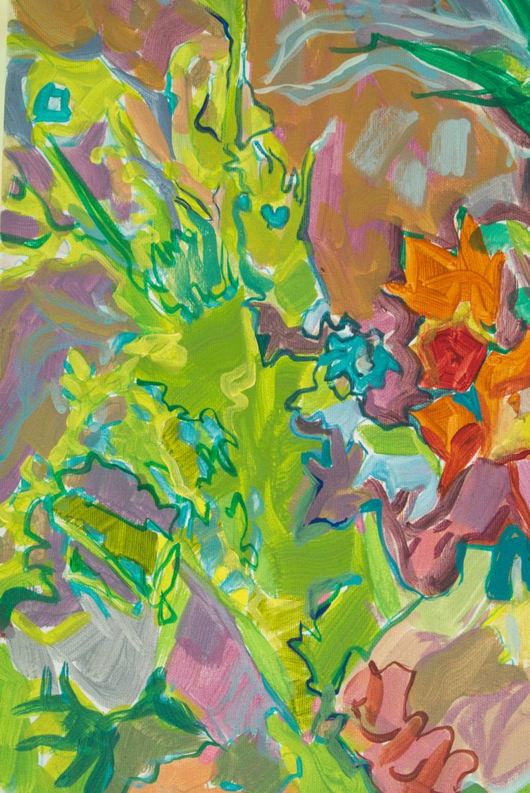 Original Impressionism Floral Painting by Yurii Dovhaliuk