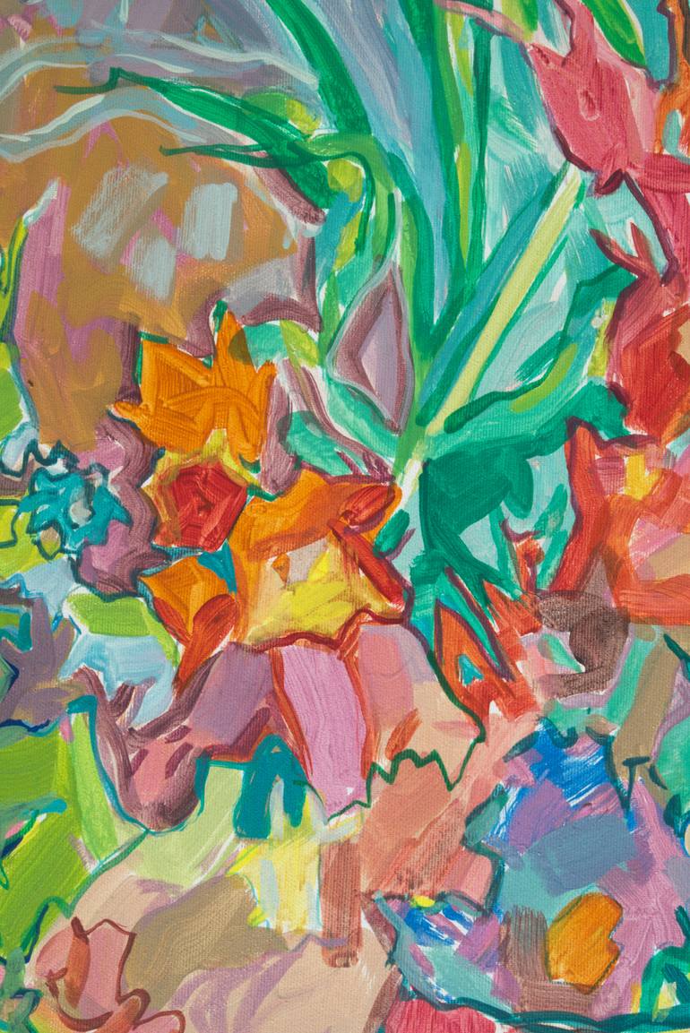 Original Impressionism Floral Painting by Yurii Dovhaliuk