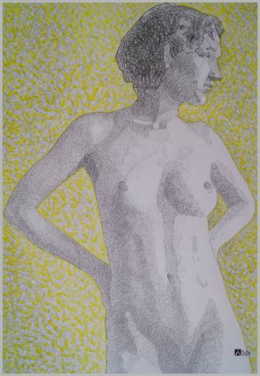 Original Expressionism Nude Drawings by Yurii Dovhaliuk