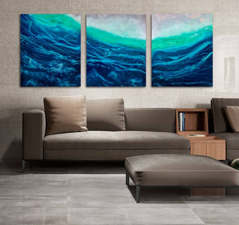 Original Abstract Expressionism Seascape Painting by Tiffani Buteau