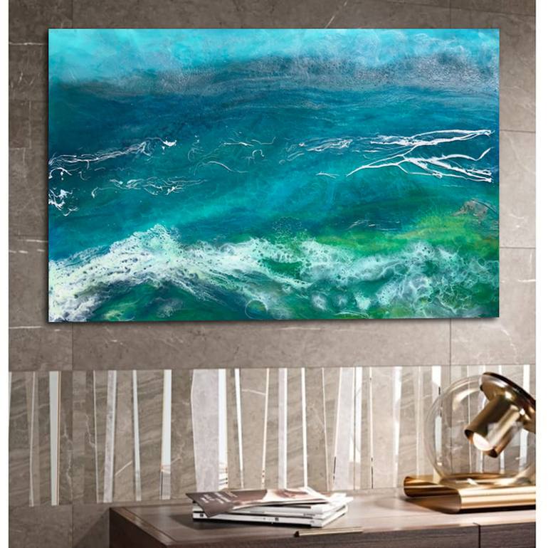 Original Abstract Expressionism Seascape Painting by Tiffani Buteau