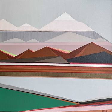 Original Geometric Landscape Painting by Shilo Ratner