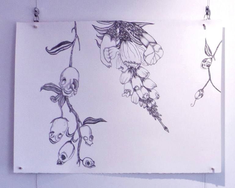 Original Figurative Floral Drawing by Cecilia Hine-Bouwman