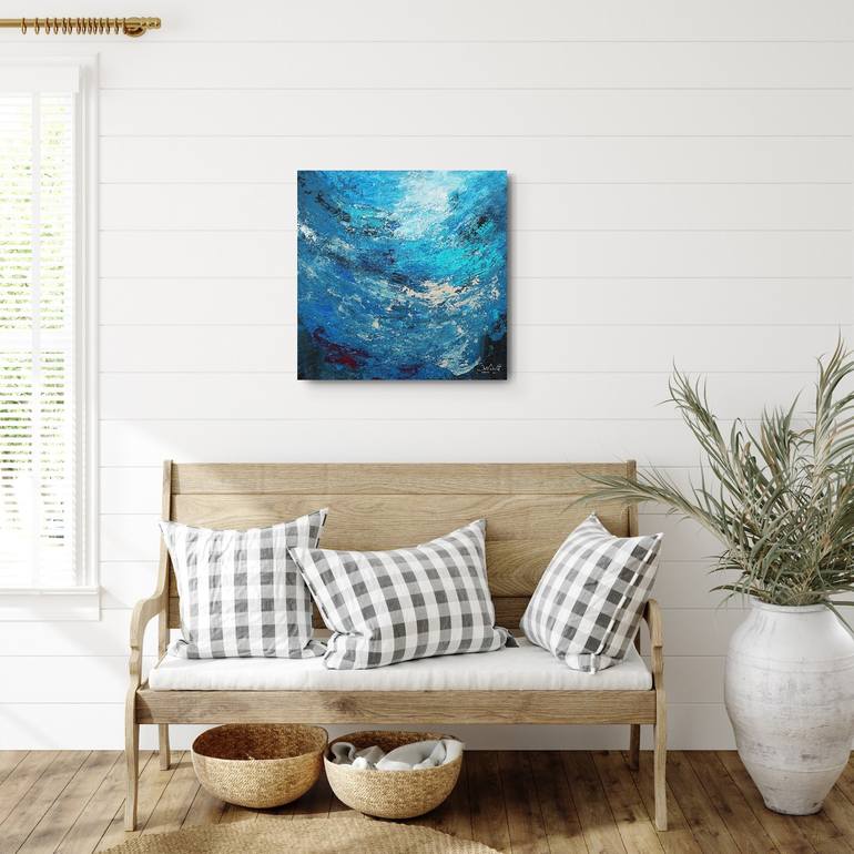 On the surface. Blue Ocean Deepness Painting by Anna Selina | Saatchi Art