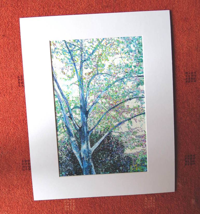 Original Impressionism Tree Painting by Roz Edwards