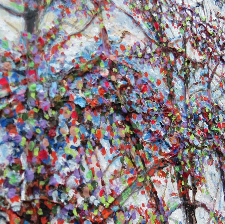 Original Impressionism Tree Painting by Roz Edwards