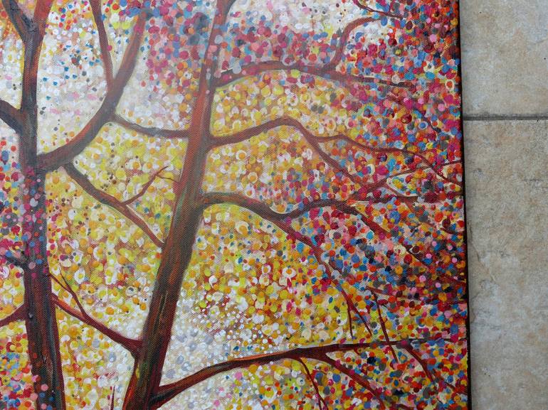 Original Impressionism Tree Painting by Roz Edwards