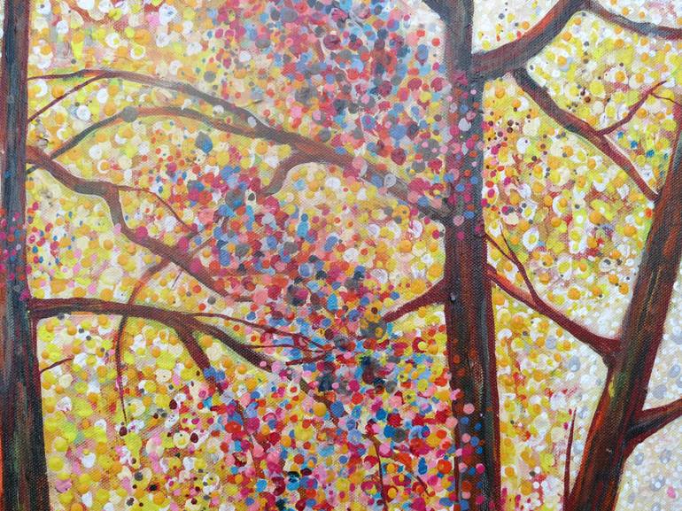 Original Impressionism Tree Painting by Roz Edwards