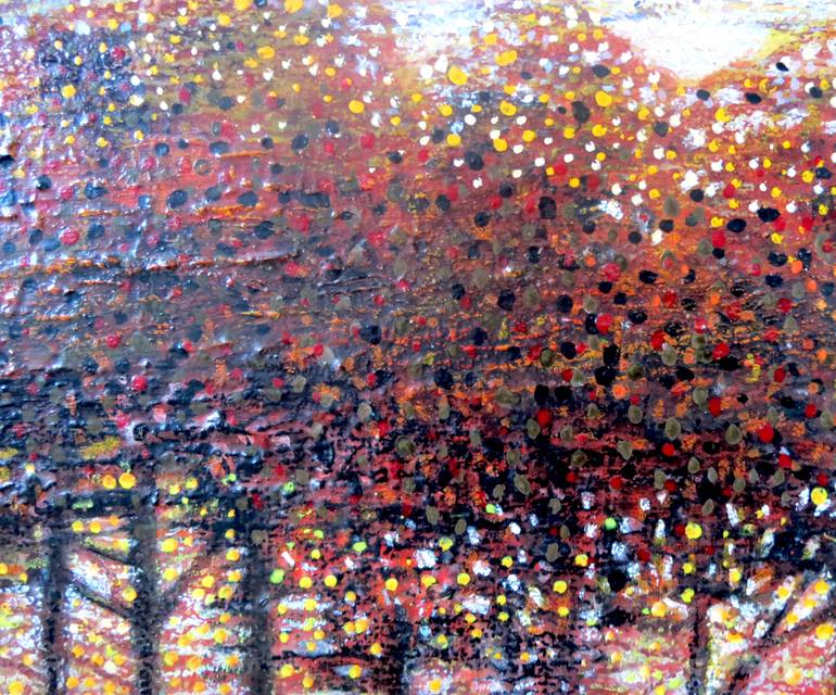 Original Impressionism Tree Painting by Roz Edwards