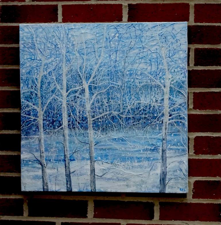 Original Impressionism Tree Painting by Roz Edwards