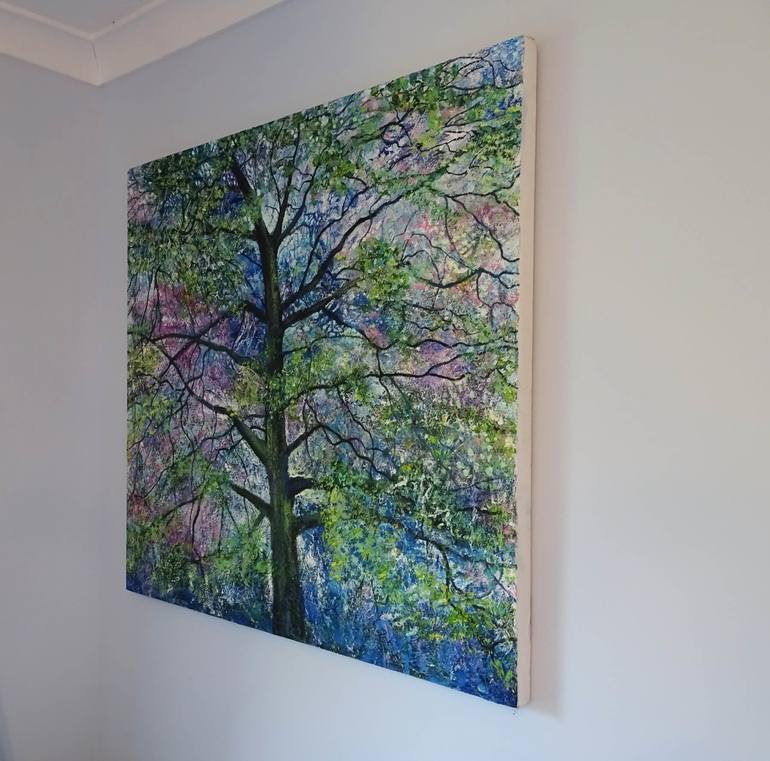 Original Impressionism Tree Painting by Roz Edwards