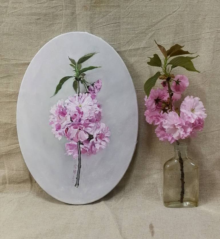Original Art Deco Floral Painting by Zhaohui Yang