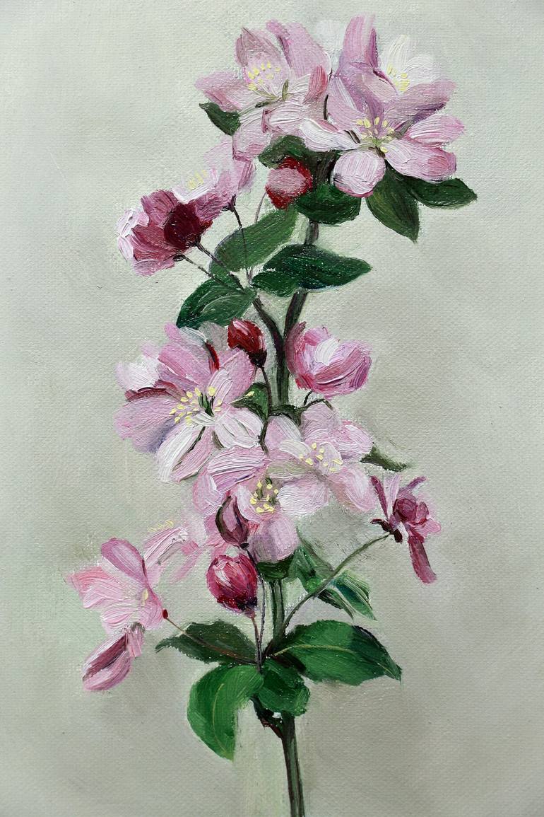 Original Art Deco Floral Painting by Zhaohui Yang