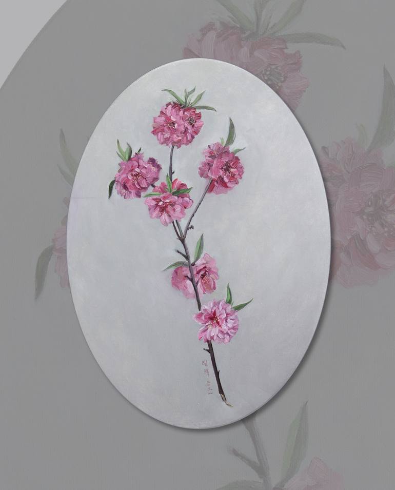 Original Art Deco Floral Painting by Zhaohui Yang