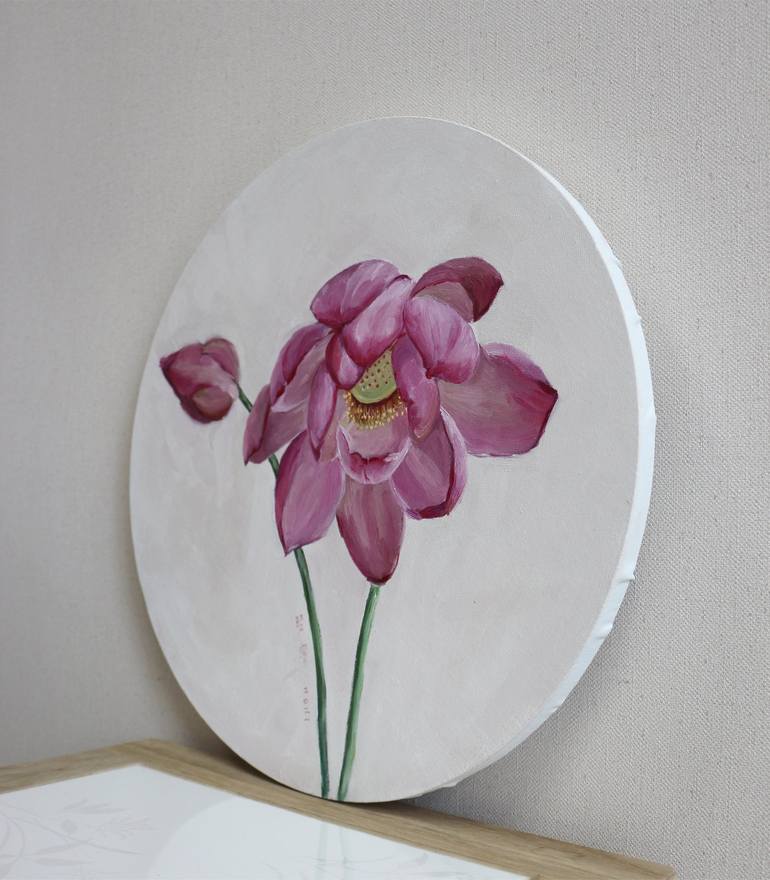 Original Art Deco Floral Painting by Zhaohui Yang