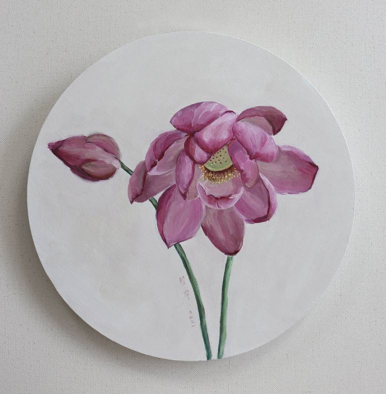 Original Art Deco Floral Painting by Zhaohui Yang