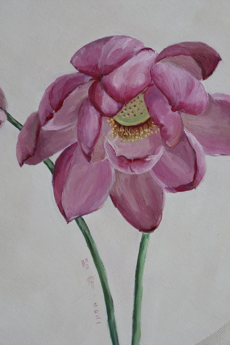 Original Art Deco Floral Painting by Zhaohui Yang