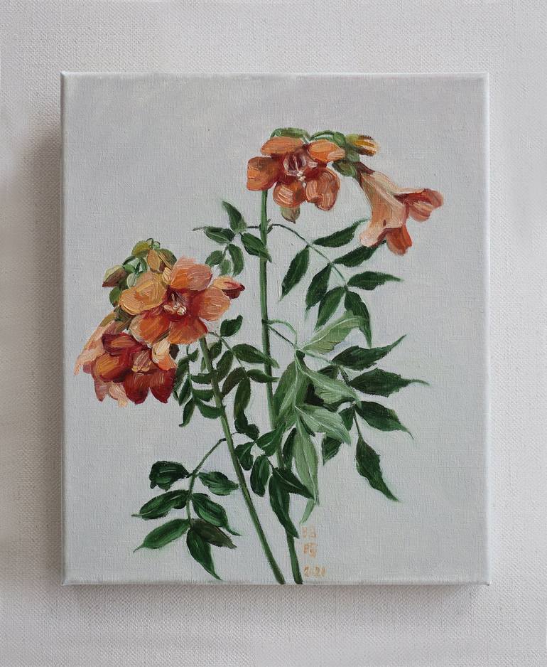 Original Art Deco Floral Painting by Zhaohui Yang