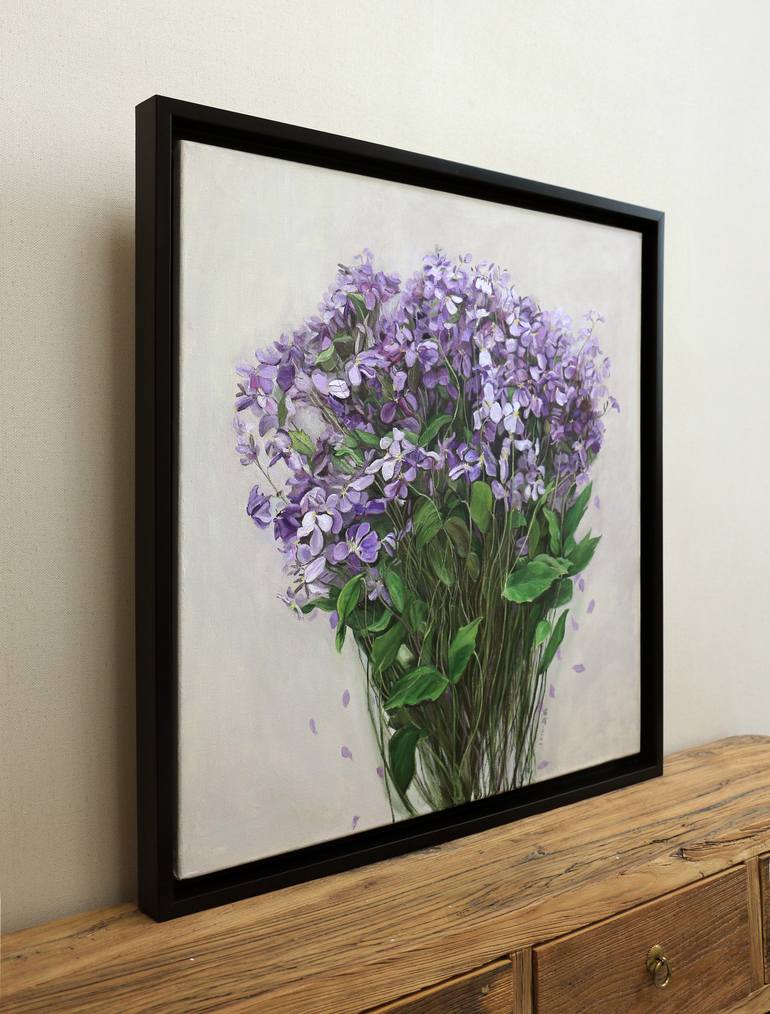 Original Art Deco Floral Painting by Zhaohui Yang