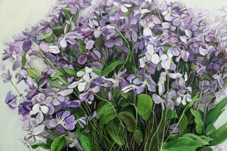 Original Art Deco Floral Painting by Zhaohui Yang