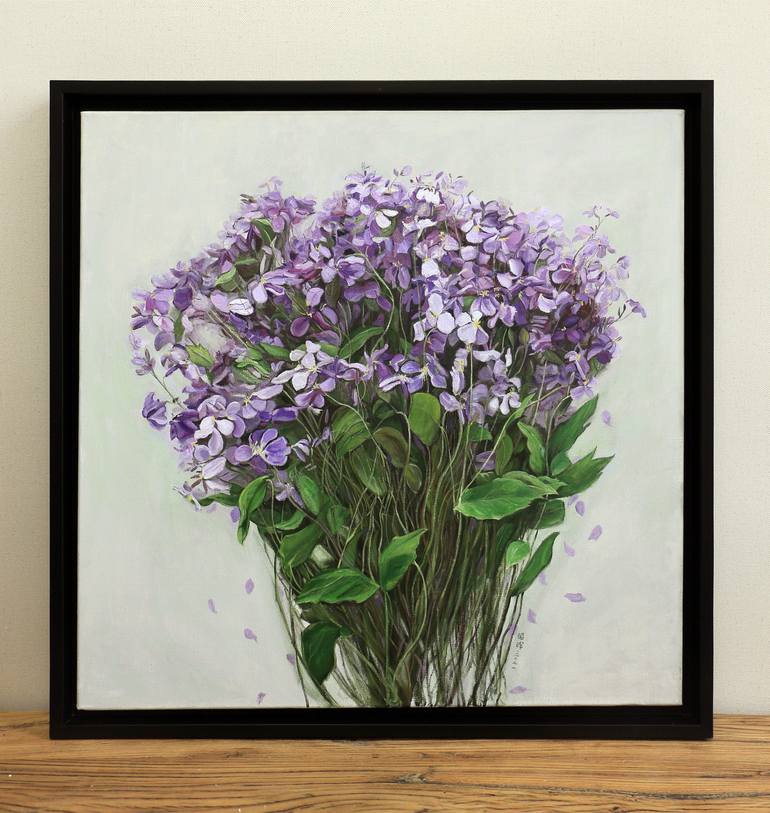 Original Art Deco Floral Painting by Zhaohui Yang