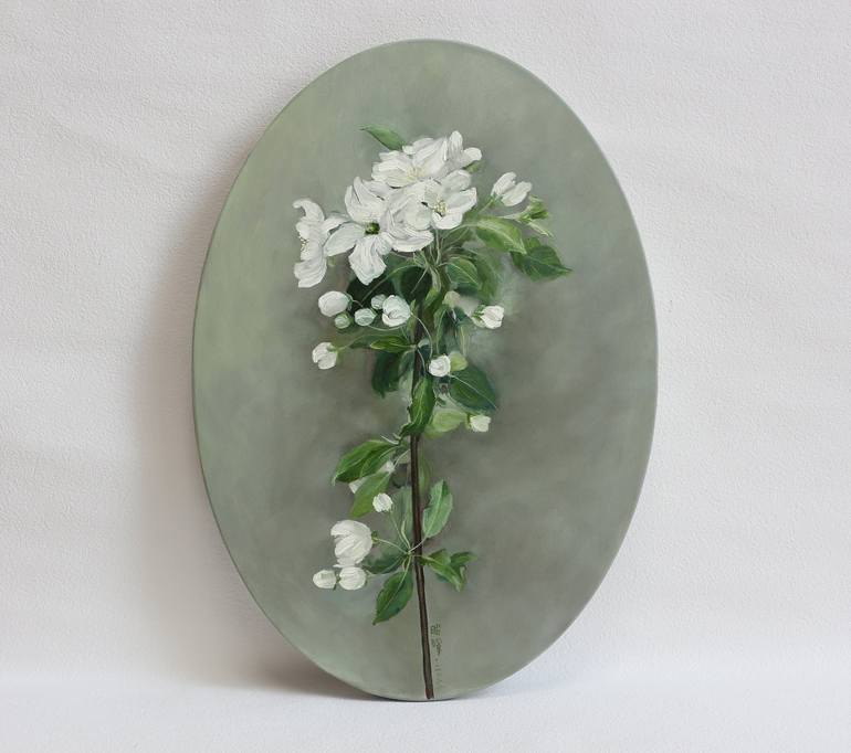 Original Art Deco Floral Painting by Zhaohui Yang