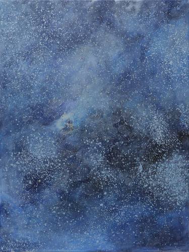 abstract expressionism painting - blue starry sky - view No.1 thumb