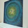 abstract expressionism painting - blue green - view No.3