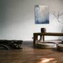 Blue and white abstract painting in a Japanese apartment 