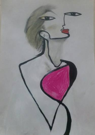 Print of Abstract Portrait Drawings by Priti Biscuitwala
