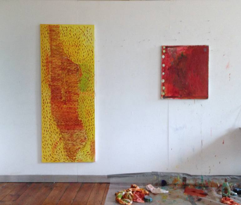 Original Abstract Cities Painting by Ashley Hanson