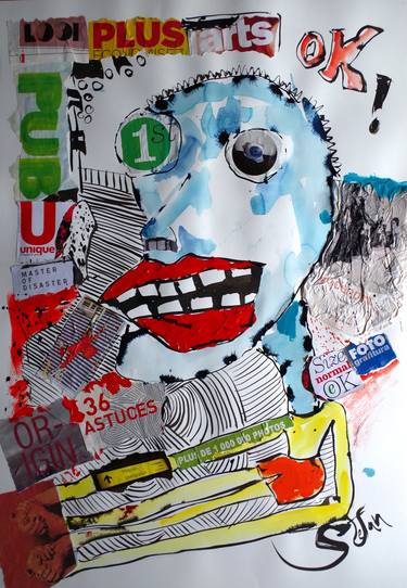 Original Pop Art Portrait Collage by Stefan DIMOVSKI