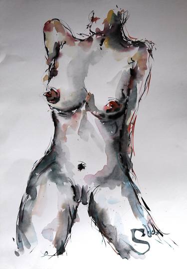 Print of Modern Nude Drawings by Stefan DIMOVSKI
