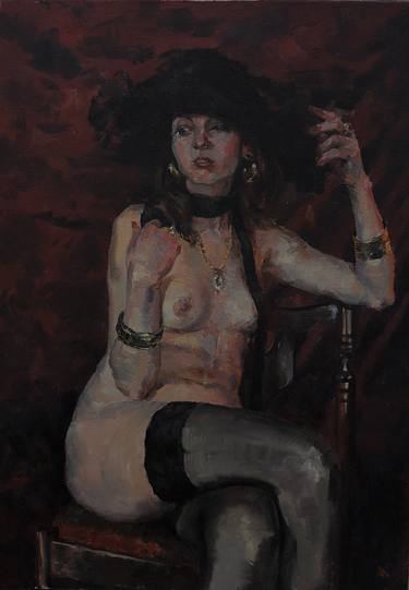 Original Figurative Nude Painting by Alexander Kurinenko