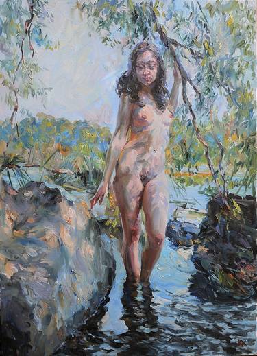 Original Figurative Nude Painting by Alexander Kurinenko
