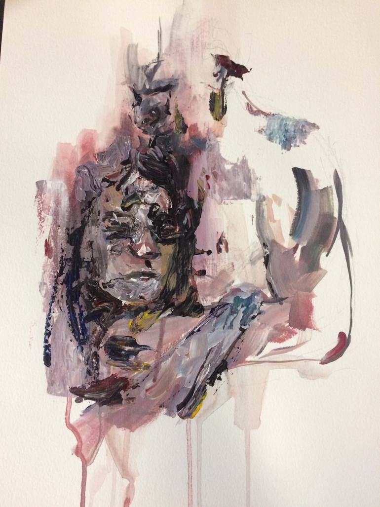 Original Modernism People Painting by Enon De Belen