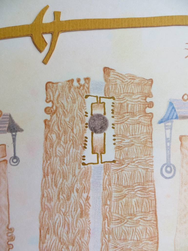 Original Folk Time Drawing by Mariana Bondarciuc