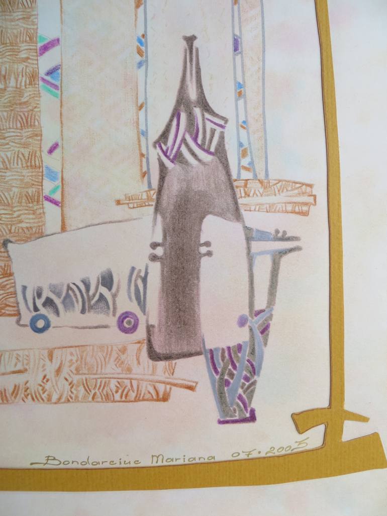 Original Folk Time Drawing by Mariana Bondarciuc