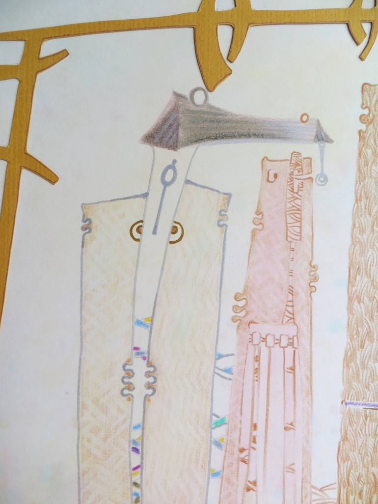 Original Folk Time Drawing by Mariana Bondarciuc