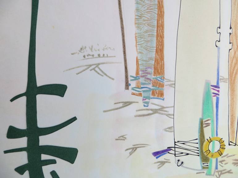 Original Folk Architecture Drawing by Mariana Bondarciuc