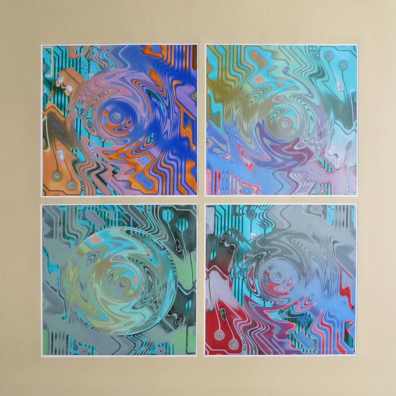 Original Abstract Expressionism Business Mixed Media by Mariana Bondarciuc