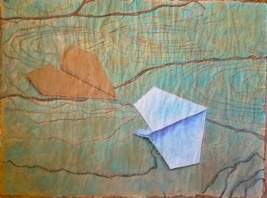 Original Abstract Airplane Painting by Tali Margolin