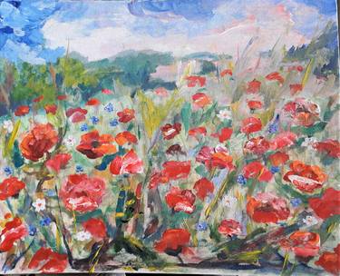 Print of Expressionism Floral Paintings by ciobanu veronica